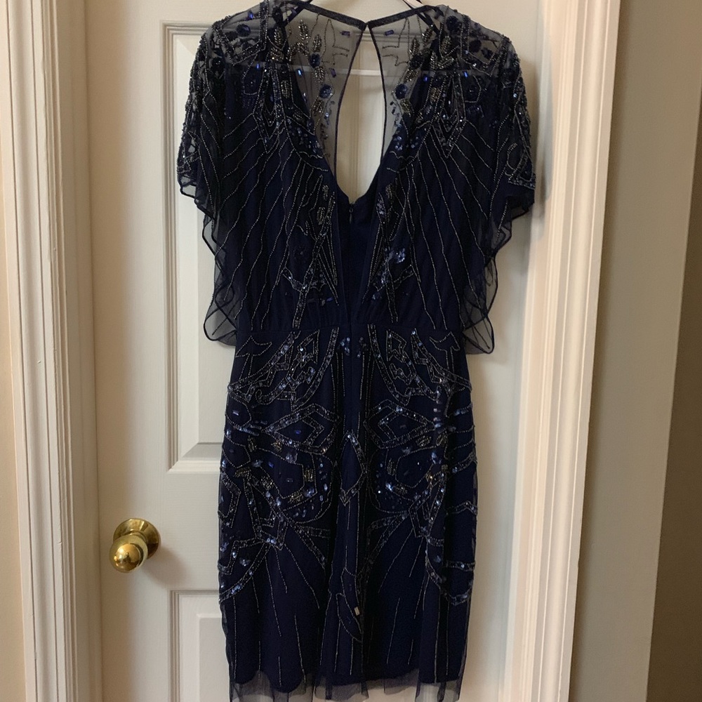 Beaded Royal Blue Dress - Aidan Mattox